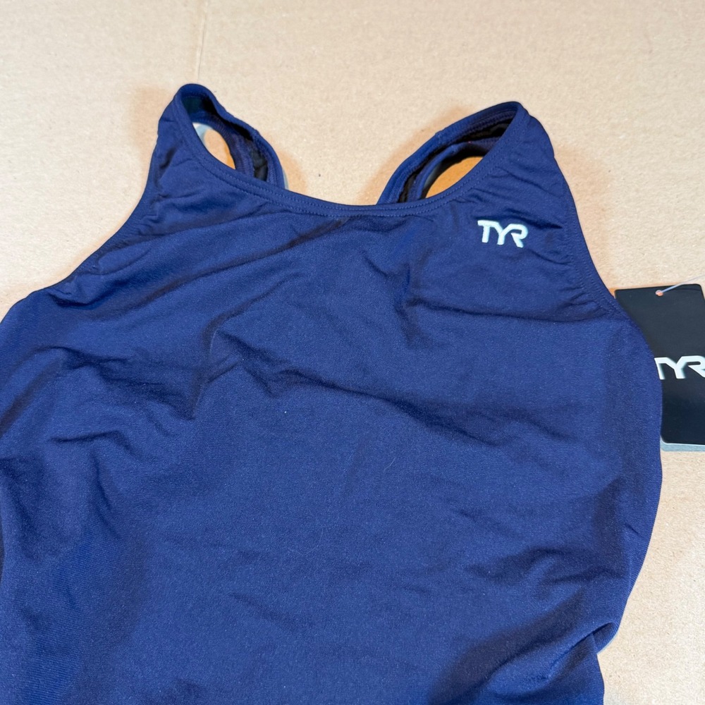 TYR Durafast One Maxfit Swimsuit Womens 34 Navy Blue One Piece MDUR7A - Picture 3 of 6
